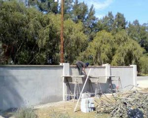 Production of boundary wall building.