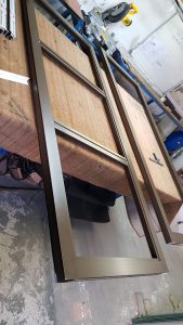 Front view of window framing.