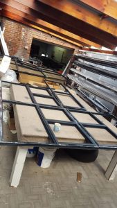 A picture of displaying steel framing manifacturing.